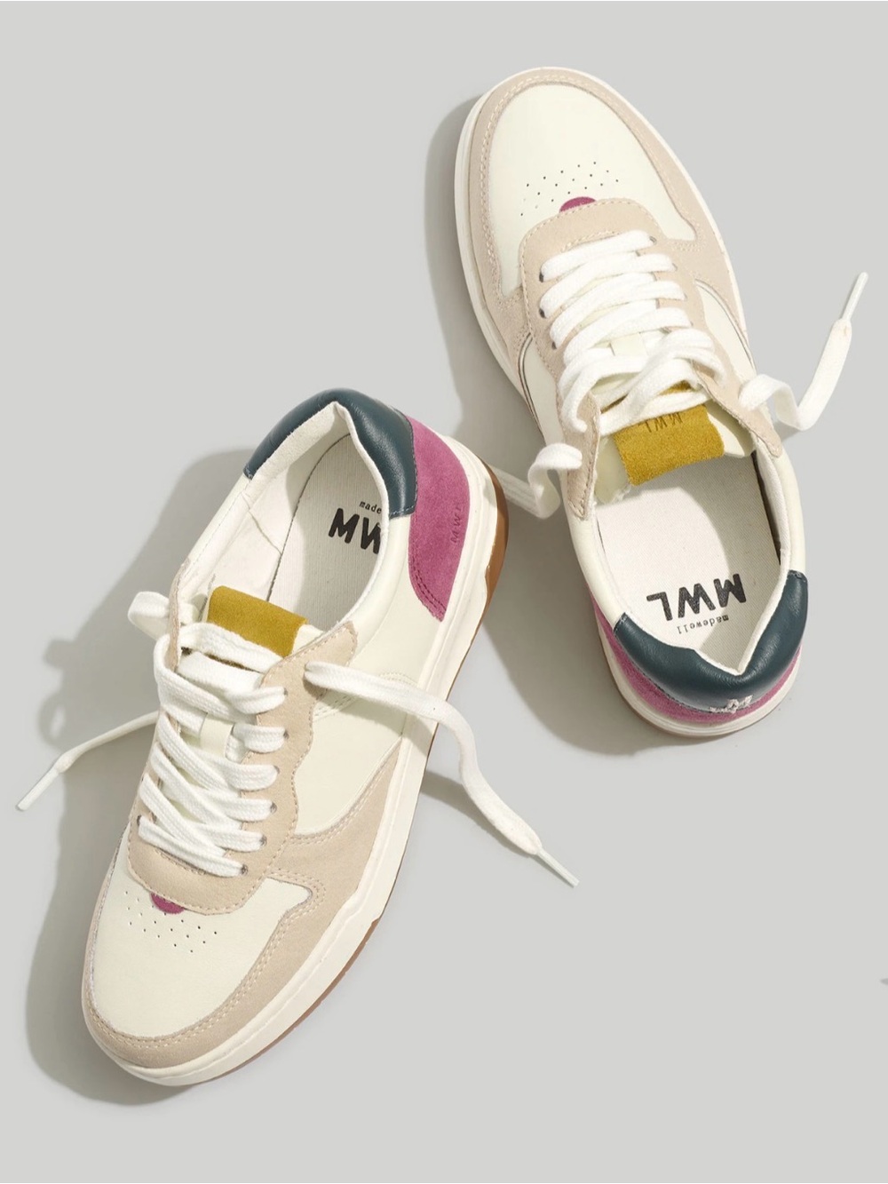 Madewell Court Low-Top Sneakers in Washed Nubuck and Suede